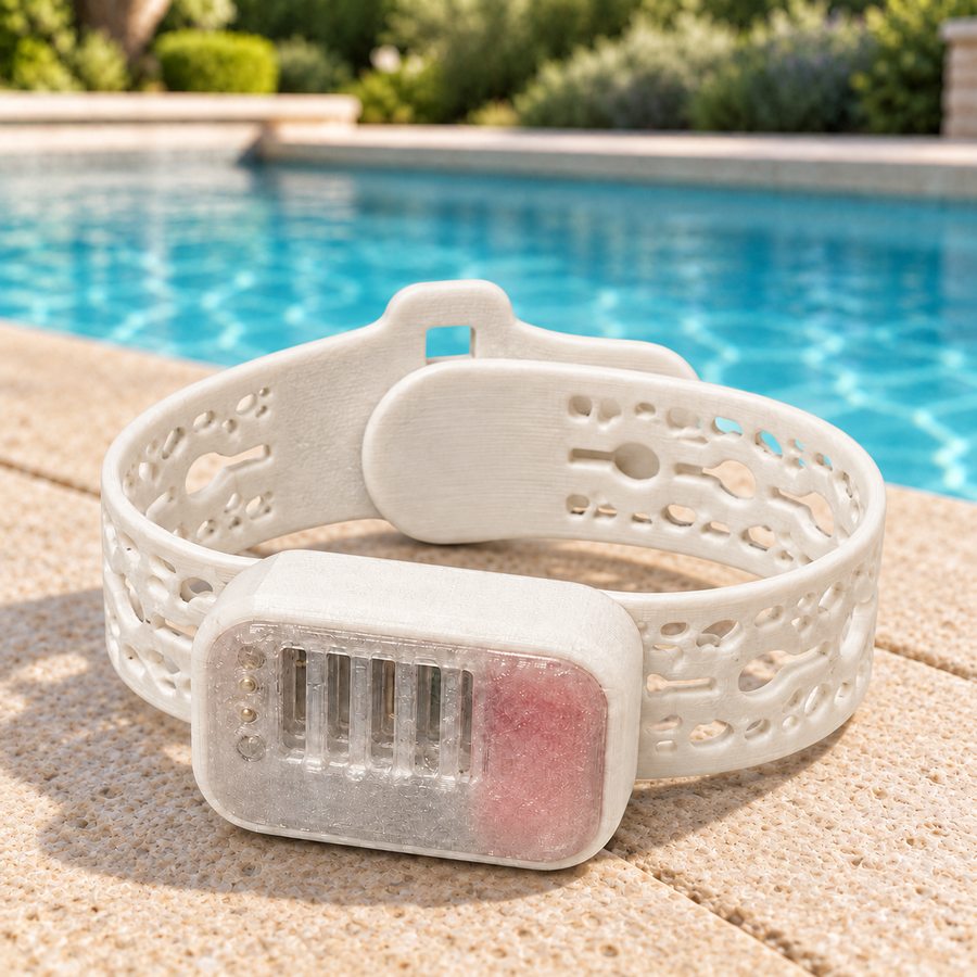 The WaterWatch band, showing the strap and sensor housing